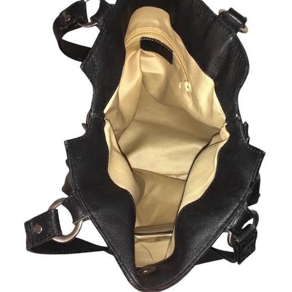 CRISTIAN North/South Black Leather Tote Bag - Picture 7 of 9